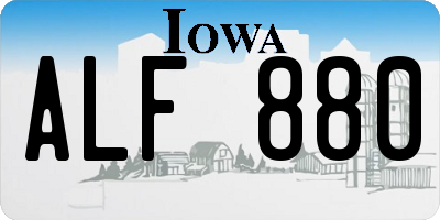 IA license plate ALF880