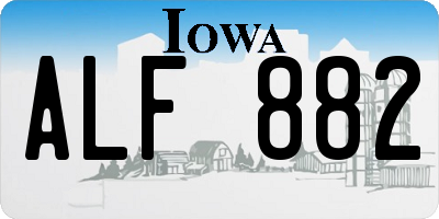 IA license plate ALF882