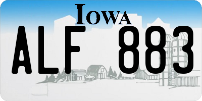 IA license plate ALF883