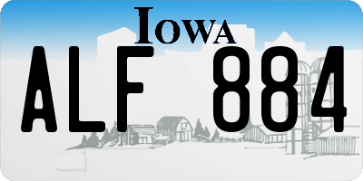 IA license plate ALF884