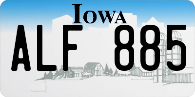 IA license plate ALF885