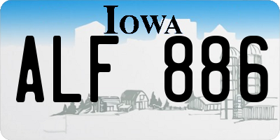 IA license plate ALF886