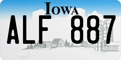 IA license plate ALF887