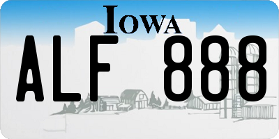 IA license plate ALF888