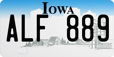 IA license plate ALF889