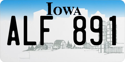 IA license plate ALF891