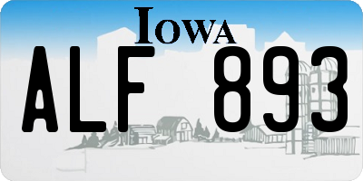 IA license plate ALF893