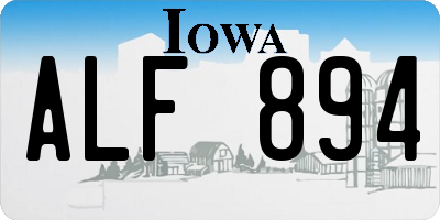 IA license plate ALF894