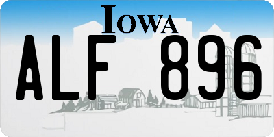IA license plate ALF896