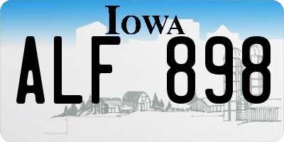 IA license plate ALF898