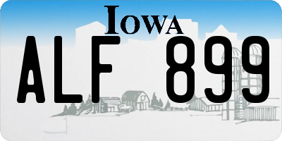 IA license plate ALF899