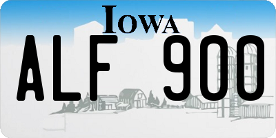 IA license plate ALF900