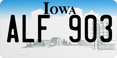 IA license plate ALF903