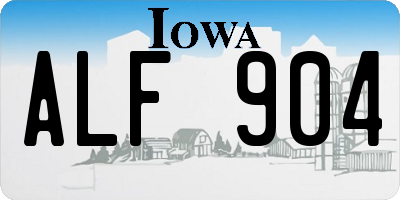 IA license plate ALF904