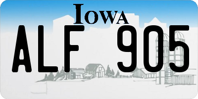 IA license plate ALF905