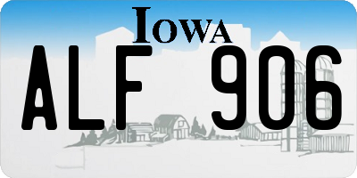 IA license plate ALF906