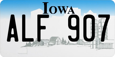 IA license plate ALF907