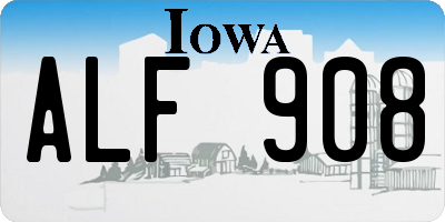 IA license plate ALF908