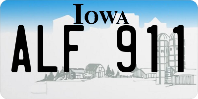 IA license plate ALF911