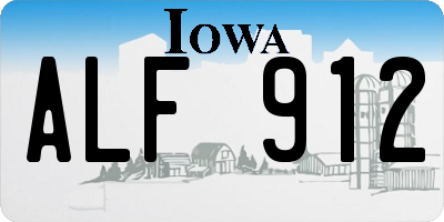 IA license plate ALF912