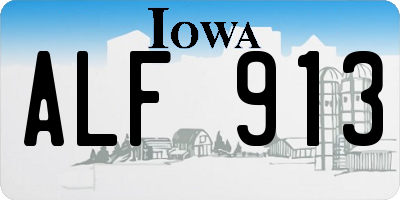 IA license plate ALF913