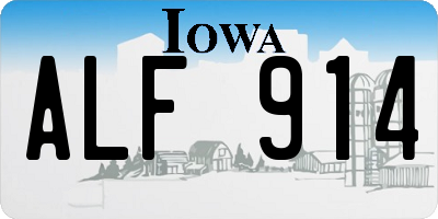 IA license plate ALF914
