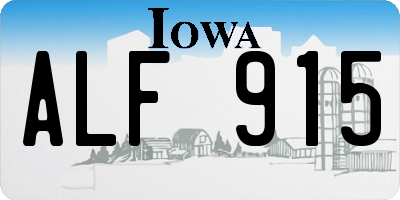 IA license plate ALF915
