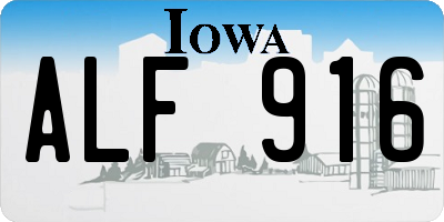 IA license plate ALF916