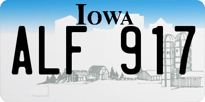 IA license plate ALF917