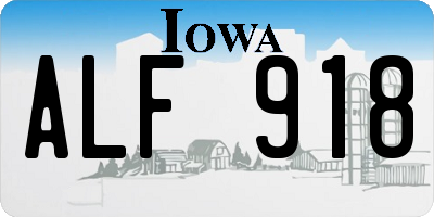 IA license plate ALF918