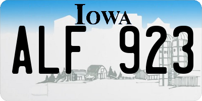 IA license plate ALF923