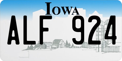 IA license plate ALF924
