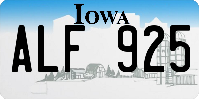 IA license plate ALF925