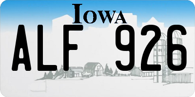 IA license plate ALF926