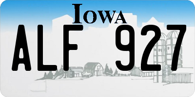 IA license plate ALF927