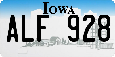 IA license plate ALF928