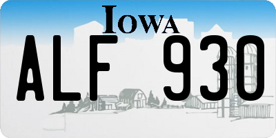 IA license plate ALF930