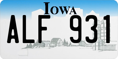IA license plate ALF931