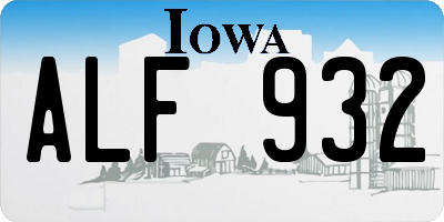 IA license plate ALF932