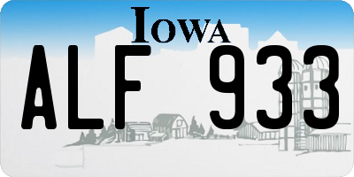 IA license plate ALF933