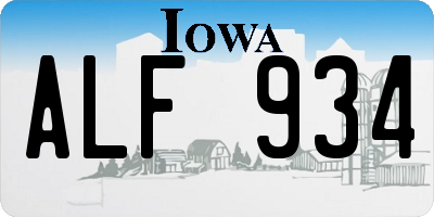 IA license plate ALF934