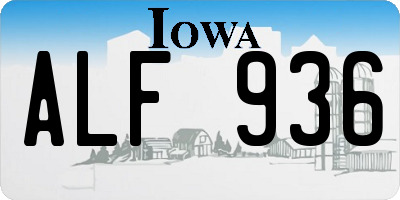 IA license plate ALF936