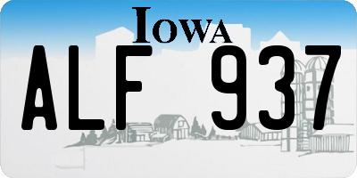 IA license plate ALF937