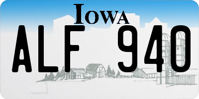IA license plate ALF940