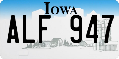 IA license plate ALF947