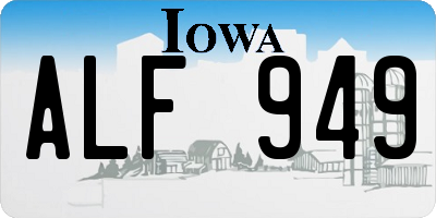 IA license plate ALF949