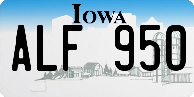 IA license plate ALF950