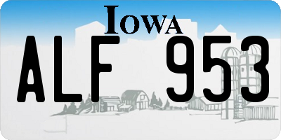 IA license plate ALF953