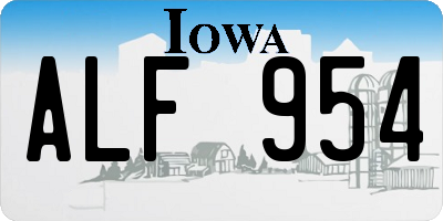 IA license plate ALF954