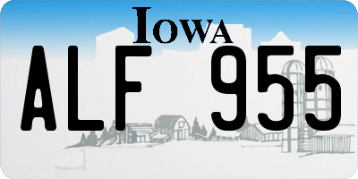 IA license plate ALF955